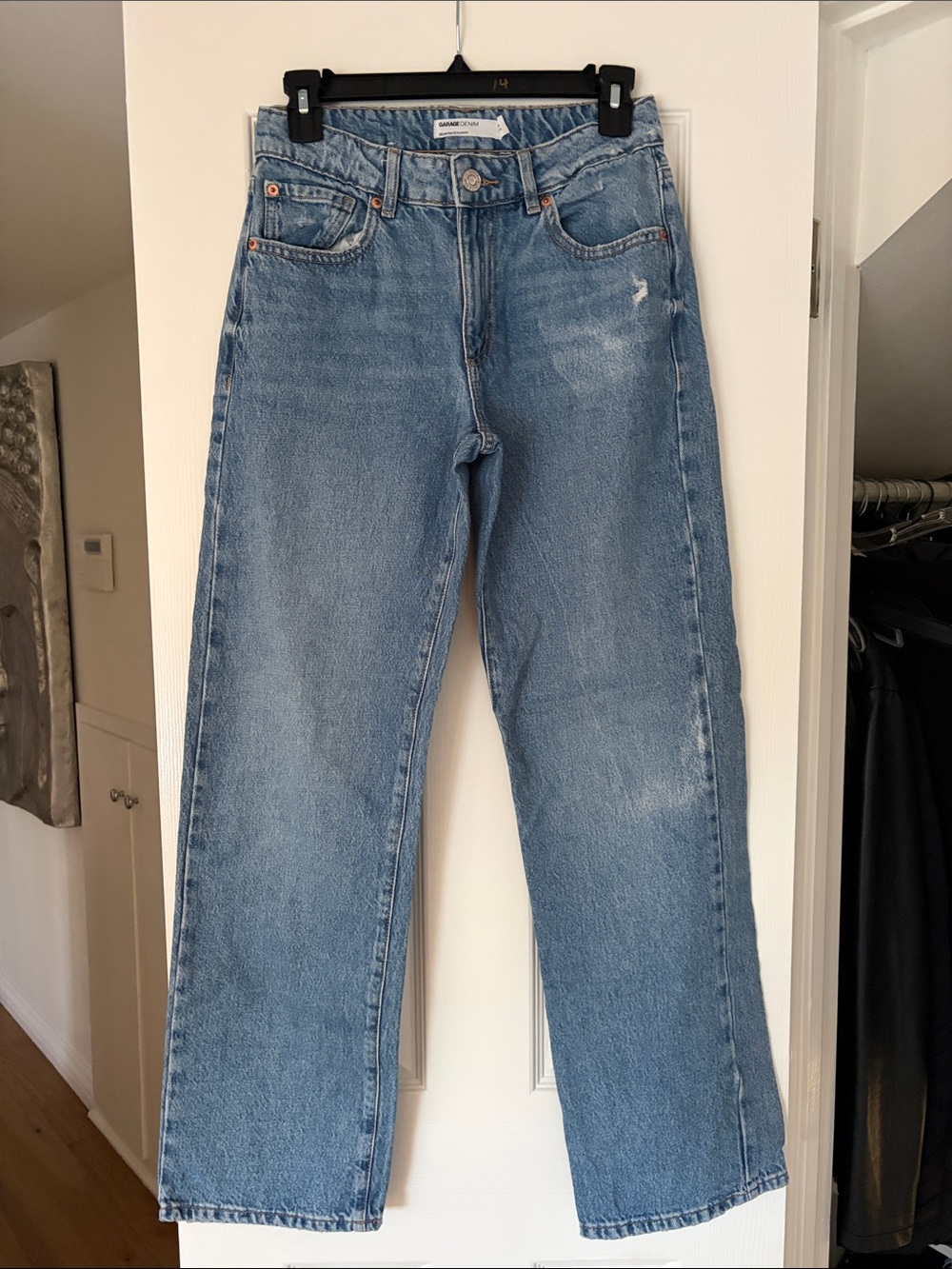 Garage Straight-Leg Jeans in Light Blue